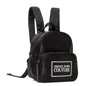 ⭕️ VERSACE JEANS Backpack Black Nylon Designer Logo
